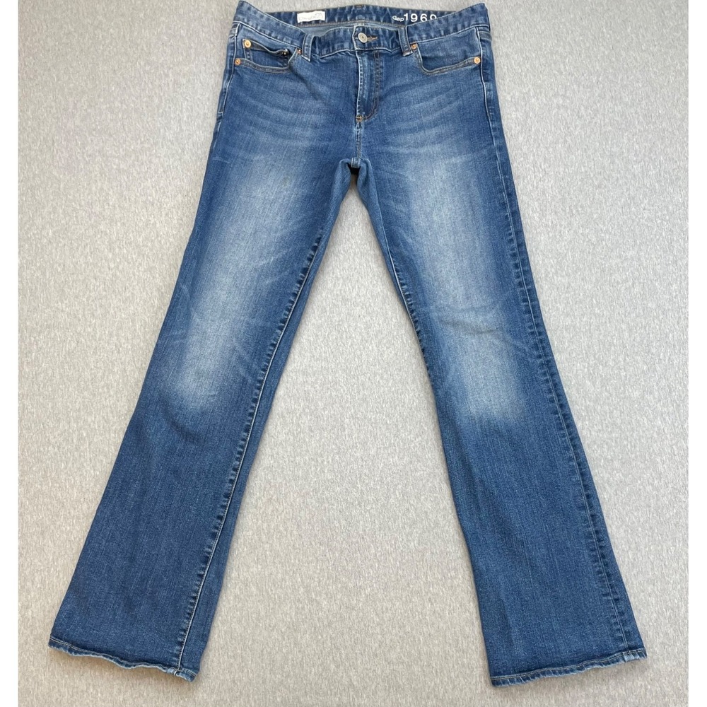 Gap 1969 Jeans Womens 29R Blue Cotton Blend Stretch Bootcut Low-Cut